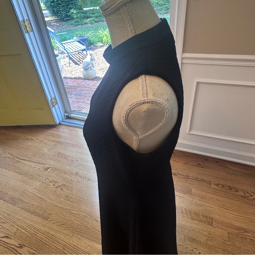 Nine West women’s size 8 navy Blue Lined Sleeveless Dress textured mock‎ neck - Picture 5 of 12